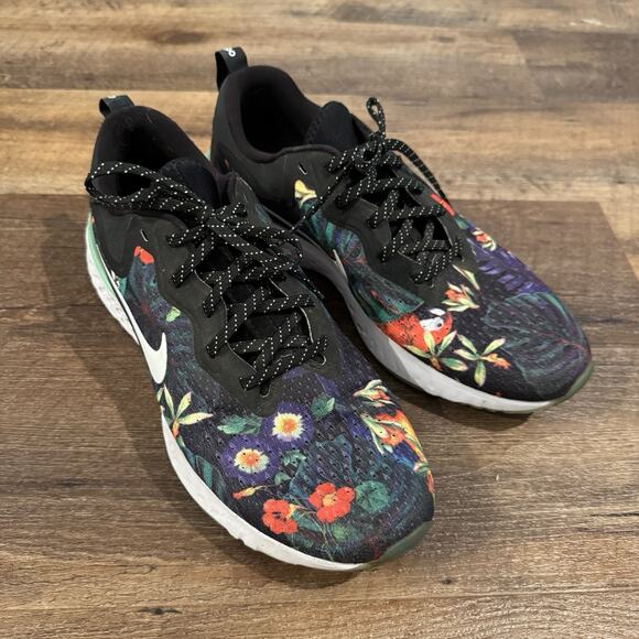 Nike Men's Odyssey React Running Shoe Black Tropical Floral AV3255-001 Size 11 - Picture 1 of 13